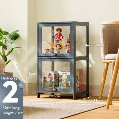 Handmade display cabinet, imitation glass transparent dustproof display cabinet, Lego toy acrylic storage box, bookshelf shelf