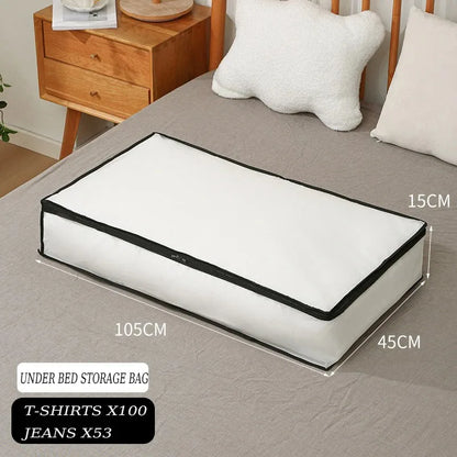 Underbed Storage Bag Foldable Quilt Bag Wardrobe Clothes Storage Box Dustproof Organizer Large Capacity Quilt Storage Bag