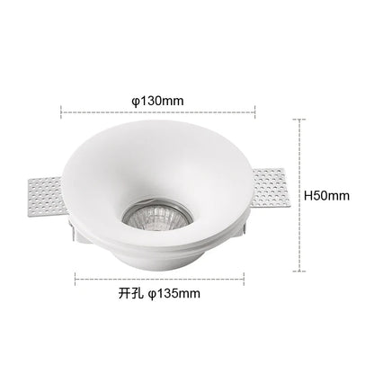 Recessed Gypsum Downlight Ceiling Lamp GU10 LED Anti-Glare Embedded Borderless Spotlight Living Room Bedroom Aisle Home Lighting