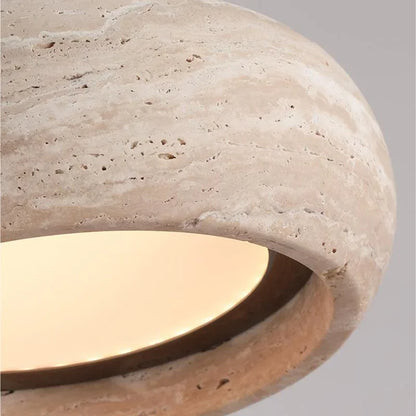 Nordic Minimalist Bedroom Bedside Pendant Light Wabi Sabi Yellow Travertine Chandelier Restaurant Bar Dining Room Fixture