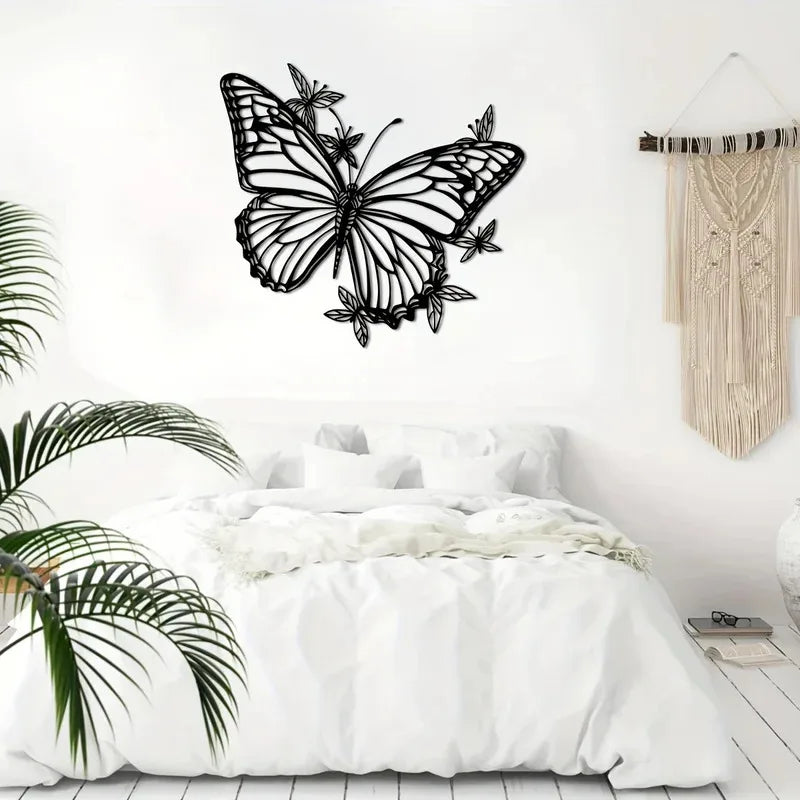Butterfly Metal Wall Art Sculpture - Art Deco Style 1pc, Animal-Inspired Living Wall Decor,  Housewarming Gift