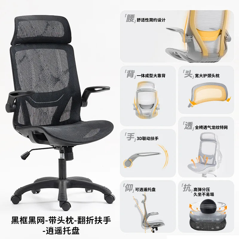 Study Chair Ergonomic Office Chair Adjustable Armrest Student Bedroom Dormitory Back Sedie Da Ufficio Household Office Supplies