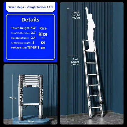 Stainless steel telescopic ladder Multifunctional  herringbone ladder Portable folding ladder Bamboo ladder Lifting ladder