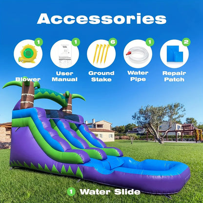 Commercial  Water Slide Grade Inflatable Water Slide Outdoor Indoor Bouncy Castle for Adults and Kids Includes Blower