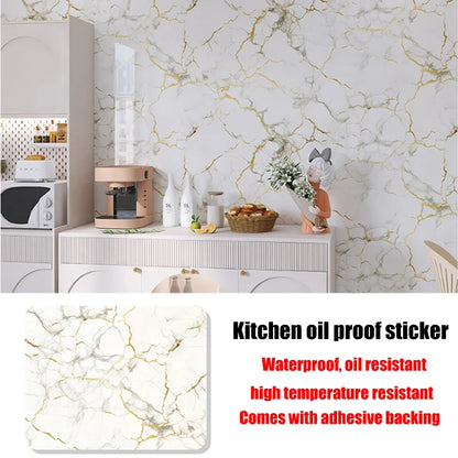 40cm New Kitchen Oil-proof Wall Stickers Self-adhesive Stain-resistant High Temperature Kitchen Countertop Protective Wallpaper