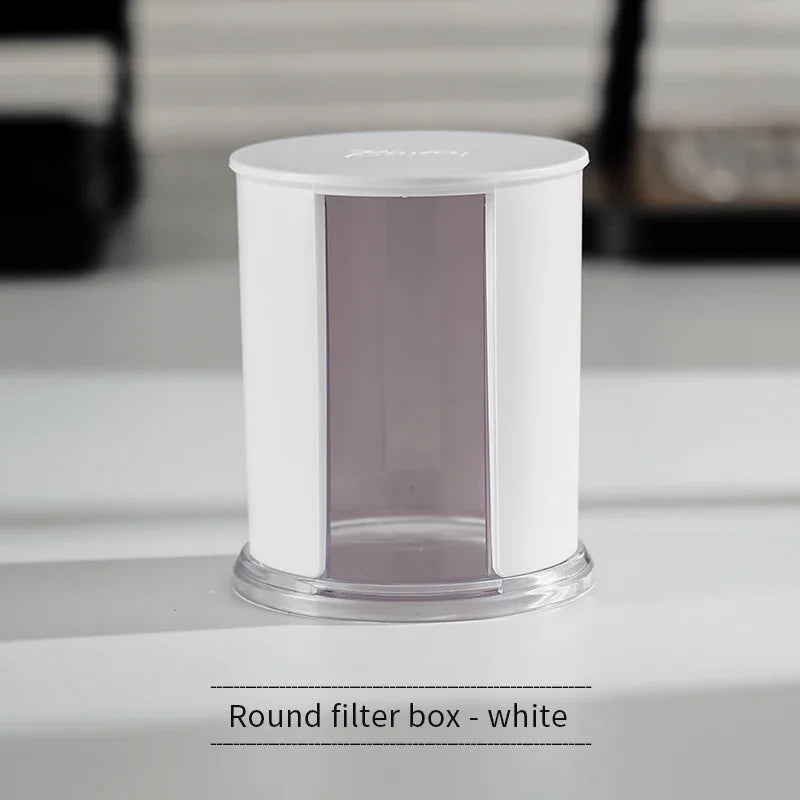 Bincoo Mocha Pot Filter Paper Storage Box Round 60mm Handle Powder Bowl Coffee Filter Paper 58mm ABS Washable Barista Tool