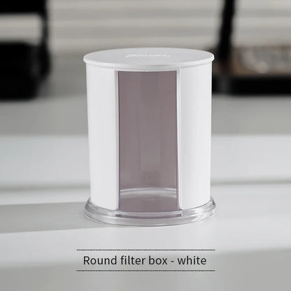 Bincoo Mocha Pot Filter Paper Storage Box Round 60mm Handle Powder Bowl Coffee Filter Paper 58mm ABS Washable Barista Tool