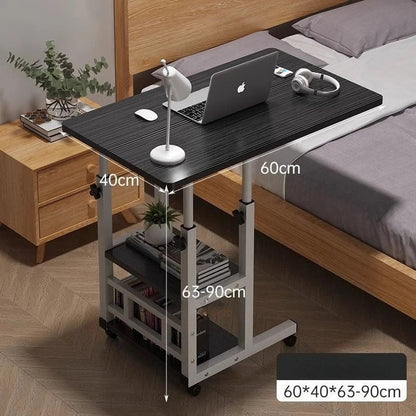 Rotating wheel household desk,bedside table, adjustable standing desk stand,mobile laptop stand,suitable for bedroom and office