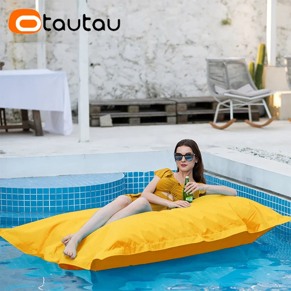 OTAUTAU 6ft Giant Floating Bean Bag Lounger Cover No Filler Outdoor Swimming Pool Pillowsac Garden Beach Beanbag Salon Sac DD034