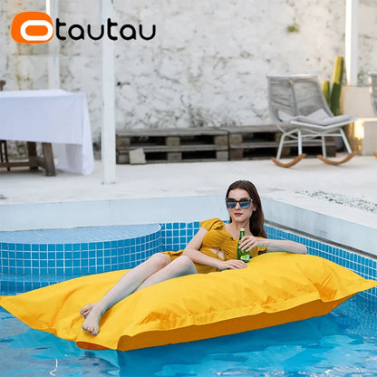 OTAUTAU 6ft Giant Floating Bean Bag Lounger Cover No Filler Outdoor Swimming Pool Pillowsac Garden Beach Beanbag Salon Sac DD034