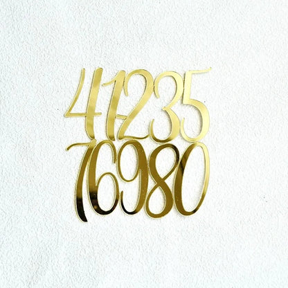 1set(0-9)Number Happy Birthday Cake Toppers Gold Acrylic Kids Birthday Party Cake Topper Wedding Baby Shower Dessert Decoration