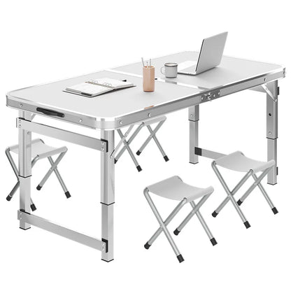 Portable Folding Aluminum Alloy Camping Picnic Table Lightweight Collapsible Carry Handle Easy Setup