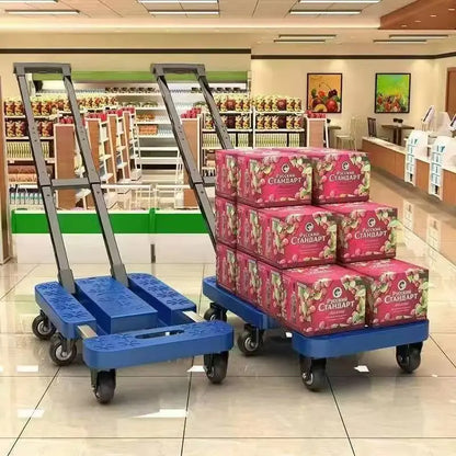 Folding Garden Wagon Heavy Duty Collapsible Utility Cart Portable Foldable Hand Truck Quiet Wheels All Terrain Grocery Camping