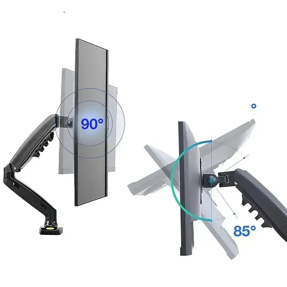 Adjustable PC Monitor Arm Support NB F80 Single Monitor Bracket Up To 30 Inches Computer Desk Mount Stand Adjustable Gas Spring