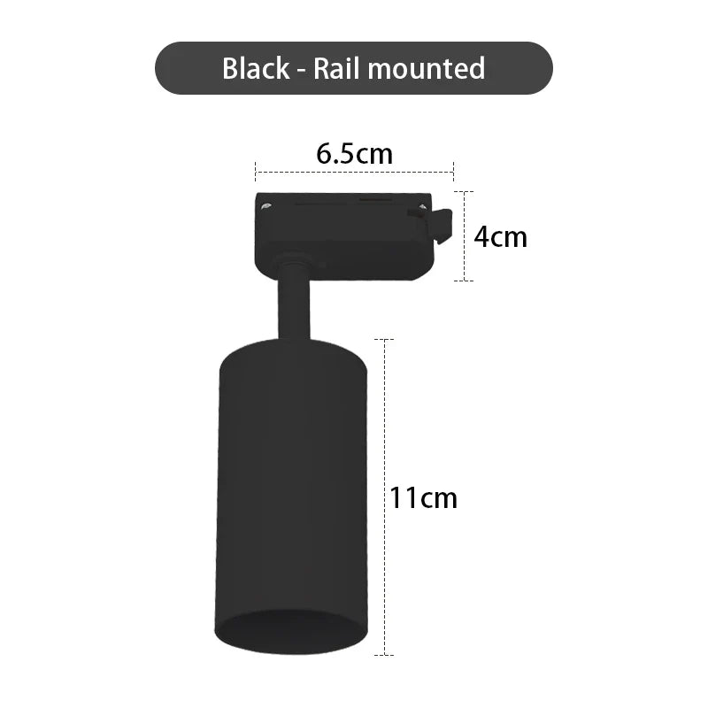 Surface Mounted 360° Rotatable White Black Gold Copper LED Ceiling Track Downlight 6W GU10 Bulb Replaceable Wall Spot Light