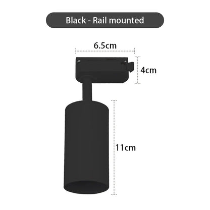 Surface Mounted 360° Rotatable White Black Gold Copper LED Ceiling Track Downlight 6W GU10 Bulb Replaceable Wall Spot Light