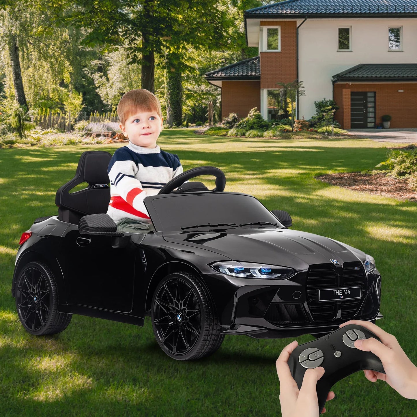12V Ride On Car for Kids,Toddler Electric Vehicle with Remote Control,3 Speed,Led Light,Suspension System,3 Speeds, Bluetooth
