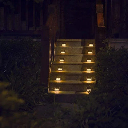 5 Pack Solar Step Lights, 3 LED Outdoor Deck Lighting, Stainless Steel Waterproof for Stairs, Pathway, Walkway, Garden