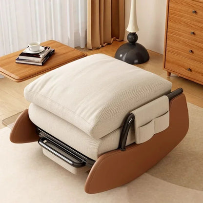 Reclining chair lunch break folding lazy sofa chair adults can sit reclining office nap chair balcony household rocking chair