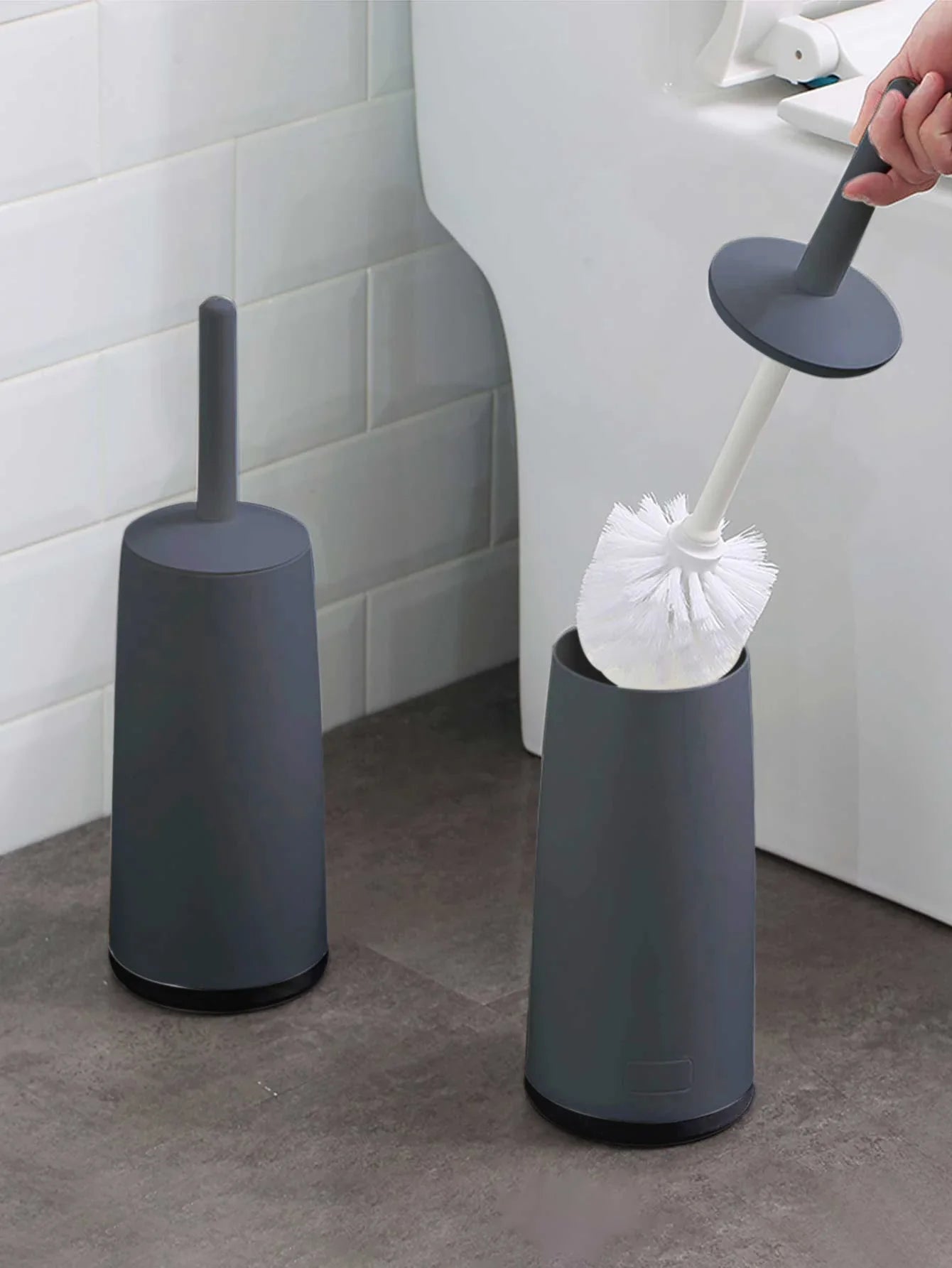 Plastic Toilet Brush With Standing Base Long Handle Toilet Cleaning Brush For WC Bathroom Accessories Cleaning Tools