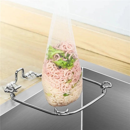 Disposable Kitchen Sink Stainless Steel Hanging Net Sewer Garbage Bag Drainage Screen Sink Garbage Net for Meal Residue Pool