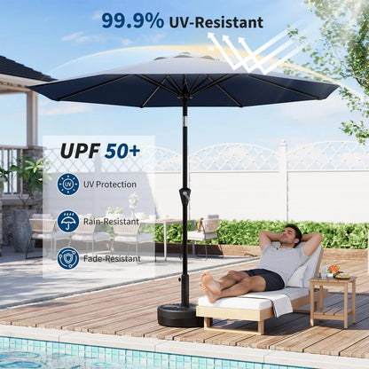 10FT Patio Umbrella Outdoor Table Market Umbrella With Crank Lift & Tilt Sunshade Waterproof For Garden Yard Pool Deck