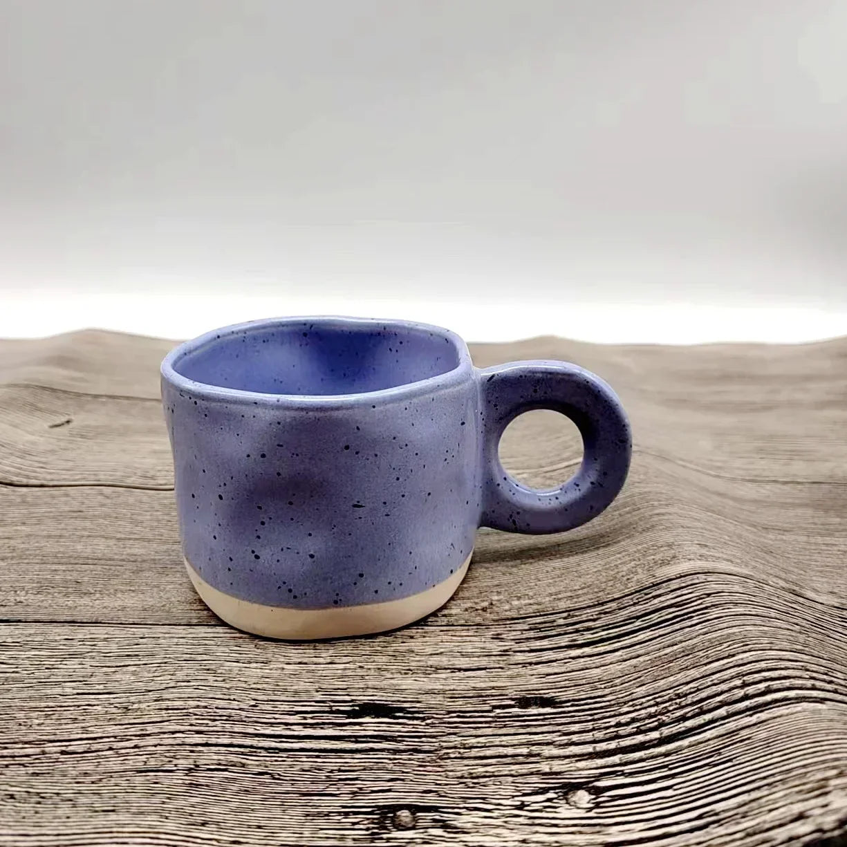 250ML Ceramic Mugs Creative Ring Handle Korean Style Irregular Splash Ink Coffee Cup Office Home Breakfast Tea Cup Handgrip Mug