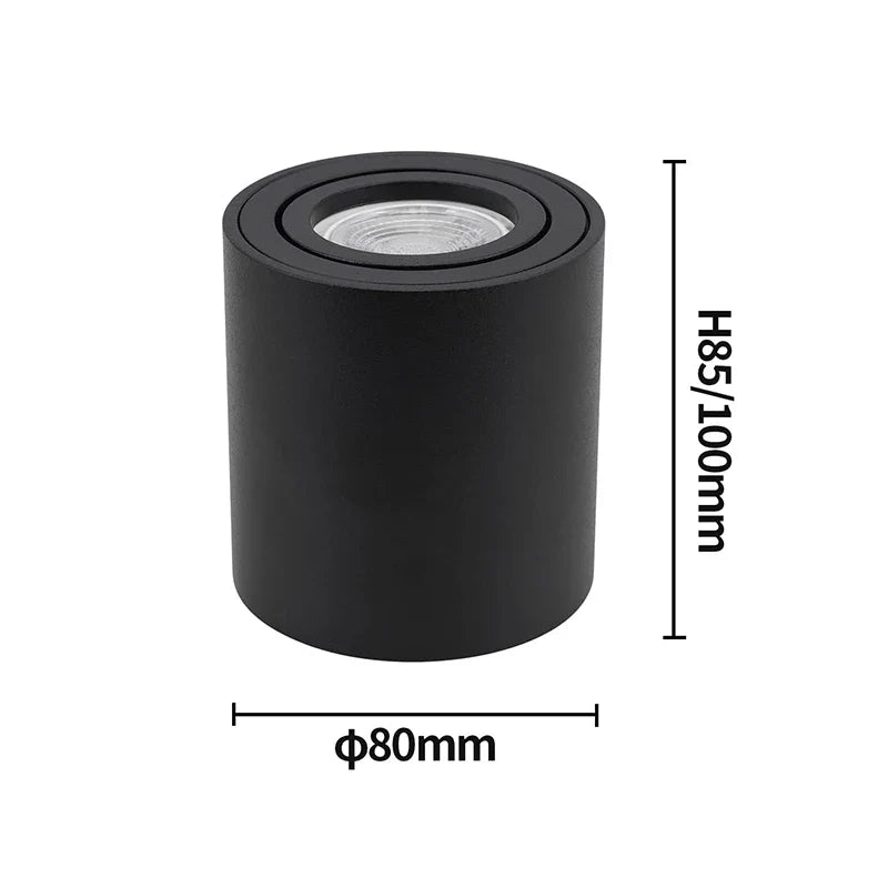 Spotlight GU10 Fitting Round LED Surface Mounted Ceiling Spot Light GU 10 Halogen Bulb Cylinder Down Lamp Fixture 220V