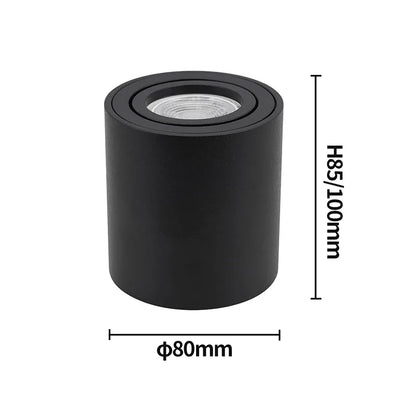 Spotlight GU10 Fitting Round LED Surface Mounted Ceiling Spot Light GU 10 Halogen Bulb Cylinder Down Lamp Fixture 220V