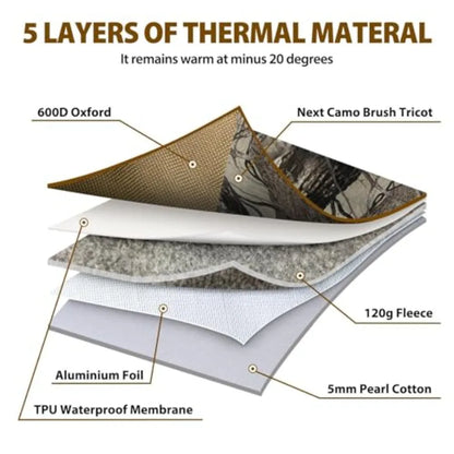 Insulated Boot Covers 600D Durable Cold Weather Insulators with Water-Resistant PU Leather Non-Slip Boot Covers for Hunting Fis