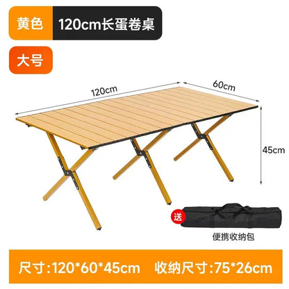 Outdoor Picnic Desk Lightweight Aluminum Table Sturdy Foldable Portable Folding Camping Table Garden Lawn Party Use Furniture