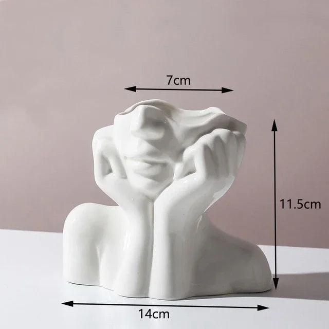 Nordic Style Flower Vase Morandi Geometric Vase Ceramic Art Crafts Bedroom Living Room Desktop Decoration Vase Decoration Home