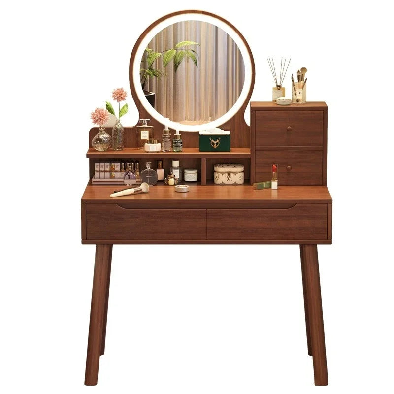 New Chinese style light luxury dressing table, bedroom dressing table, simple small-sized makeup storage desk, integrated dressi