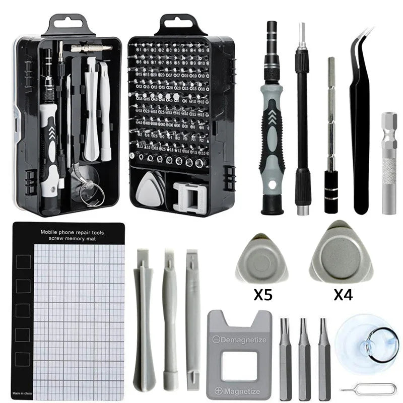 115pcs Cross-border Watch, Computer Mobile Phone Disassembly Repair Hardware Tools Screwdriver Set Electronic equipment Tool Kit