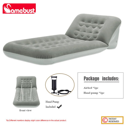 Camebust Inflatable Airbed, Adjustable Outdoor Camping Mattress, Thickened Flocked Pvc Material, Portable Travel Sleeping Pad