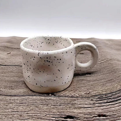 250ML Ceramic Mugs Creative Ring Handle Korean Style Irregular Splash Ink Coffee Cup Office Home Breakfast Tea Cup Handgrip Mug