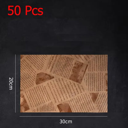 50 Pcs Parchment Paper Sheets Sandwich Wrap Wax Paper Deli Wax Paper Sheets Grease Resistant Tray Basket Liners Newsprint Paper
