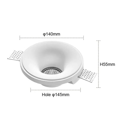 Recessed Gypsum Downlight Ceiling Lamp GU10 LED Anti-Glare Embedded Borderless Spotlight Living Room Bedroom Aisle Home Lighting