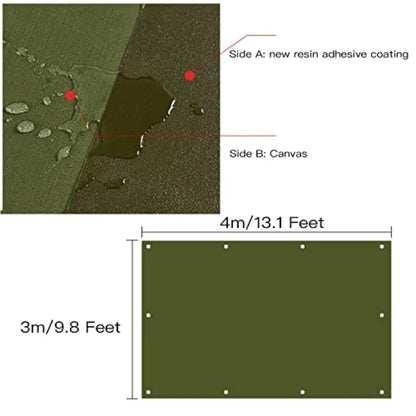 Tarp CanvasHeavy Duty Waterproof for Outdoors Truck Water Resistant UV Resistant Tarpaulin Cover for Car Boat Camping Firewood