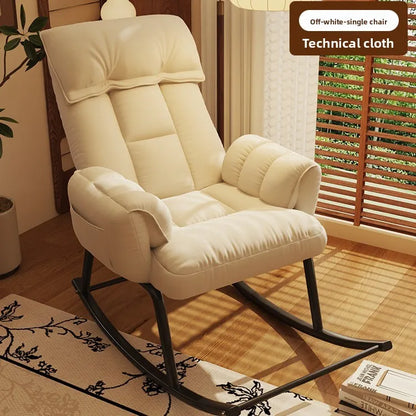 Lazy rocking chair Home retro balcony Leisure folding reclining chair Sofa chair Bedroom Single person can sit and lie down
