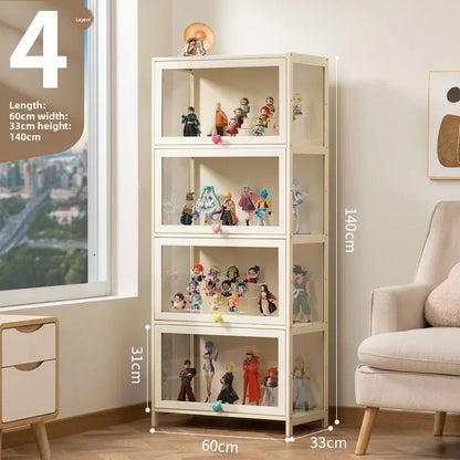 Figure Lego Display Cabinet Household Cream Wind Dustproof Acrylic Transparent Model Toy Blind Box Display Cabinet