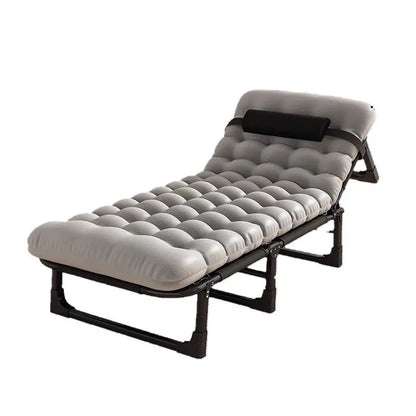 Folding bed office single metal household siesta folding recliner multi-functional camp bed adult siesta artifact