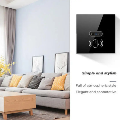 EU Infrared Wall Smart Light Switch No Need Touch IR Sensor Glass Screen Panel Infrared Human Body Detection Auto On Off