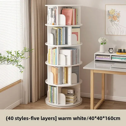 Rotating bookshelf Floor storage shelf Children's simple picture book rack