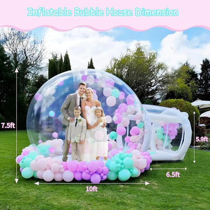 (13ft is 10ft bubble;13ft out of stock) Transparent Inflatable Camping Tent Inflatable Bubble Dome House for Balloon Event