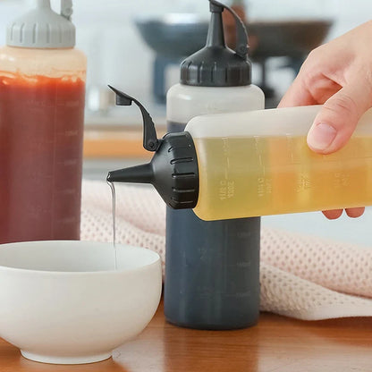 175ML/350ML Large Squeeze Condiment Bottles With Nozzles Ketchup BBQ Sauces Olive Oil Bottle Dispenser Squeeze Sauce Bottle