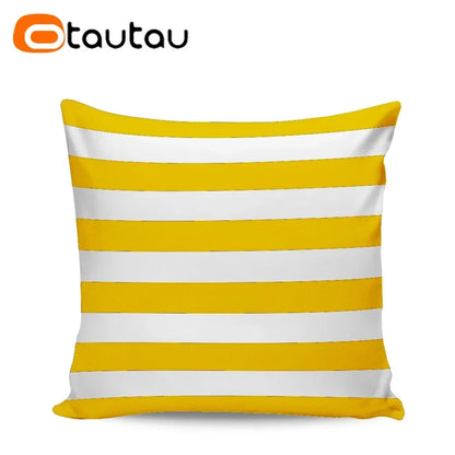 OTAUTAU Outdoor Sofa Cushion Cover Without Filler Swim Pool Beach Throw Pillowcase Soft Waterproof Stripe Oxford Pillow KD021