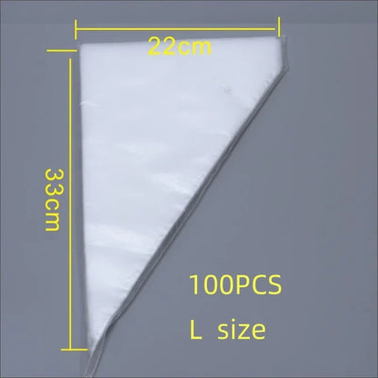 100 PCS Thick Disposable Pastry Bags DIY Cake Cream Decoration Piping Bag Icing Bag Baking Supplies Pastry Sleeves