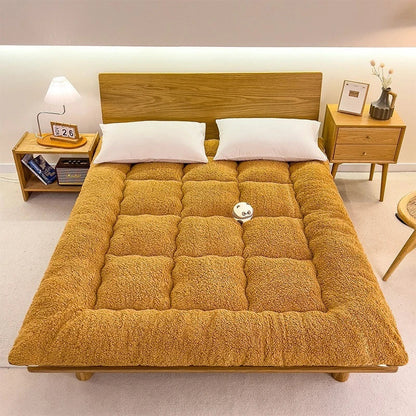 Winter padded lambswool mattress plus velvet dormitory home soft pad single and double warm pad quilt.