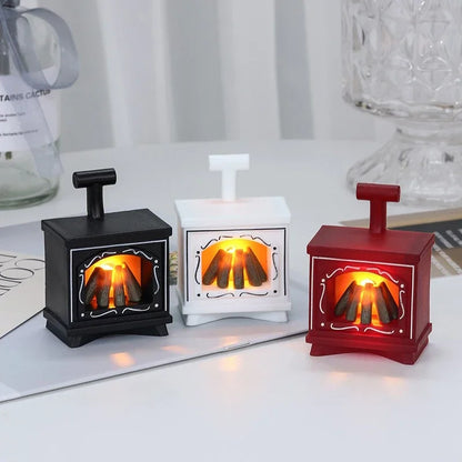 LED Mini Fireplace Night Light Creative Home Decoration Electronic Candle Night Lamp Children's Bedroom Deco Small Table Lamps